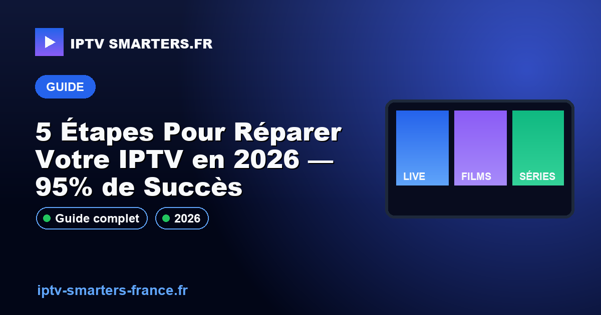 5 Étapes Pour Réparer Votre IPTV en 2026 — 95% de Succès